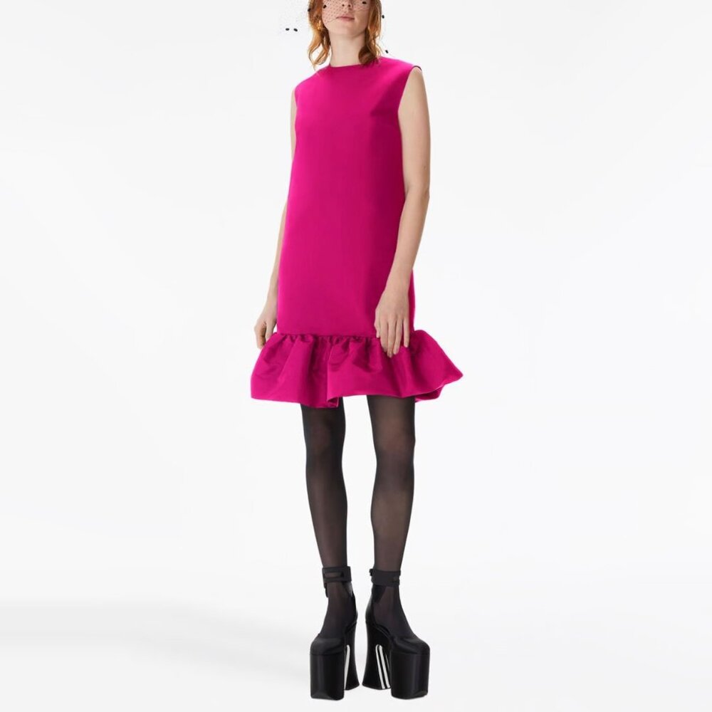 NWT Nina Ricci Ruffle Hem Dress in Pink, size 38FR (fits like size 2 ish)